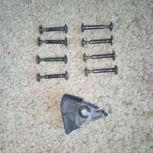 Set of 8 Inline Skate Wheel Roller Blades Axle Bolts and Brake Pad Black Used